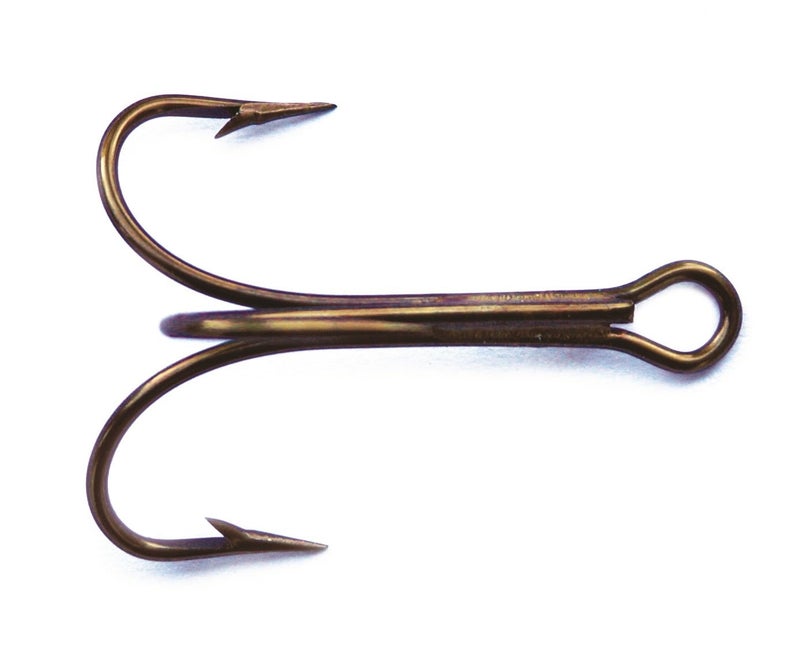 Mustad 3551 Classic Treble Standard Strength Fishing Hooks | Tackle for Fishing Equipment | Comes in Bronz, Nickle, Gold, Blonde Red, [Size 8/0, Pack of 25], Bronze - Image 1